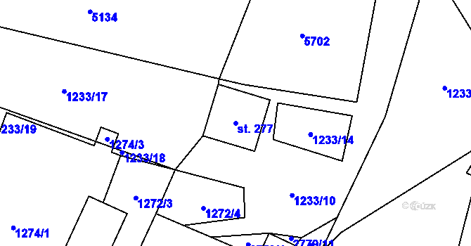 Parcela st. 277 v KÚ Koclířov, Katastrální mapa