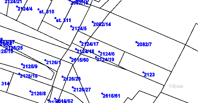 Parcela st. 2124/6 v KÚ Koclířov, Katastrální mapa