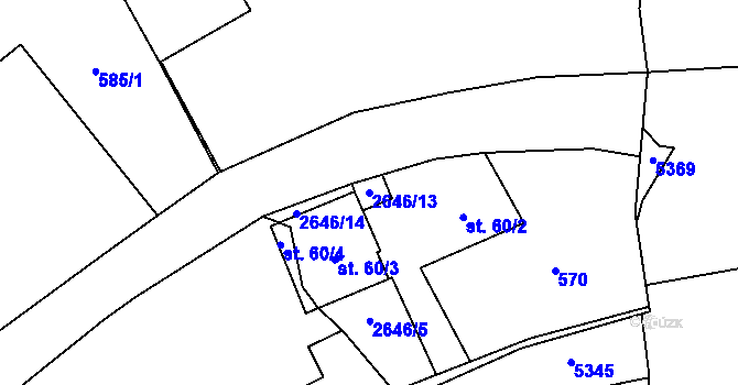 Parcela st. 2646/13 v KÚ Koclířov, Katastrální mapa