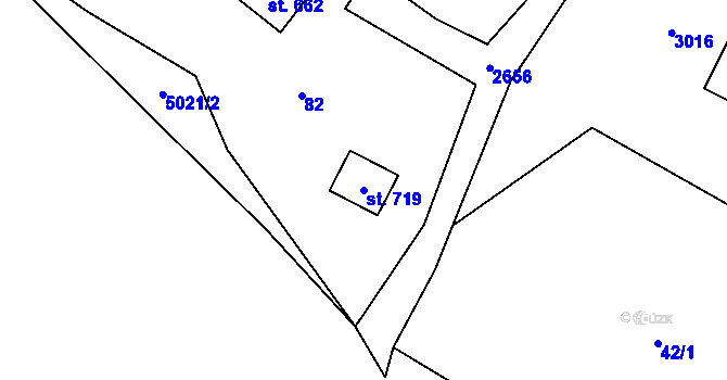 Parcela st. 719 v KÚ Koclířov, Katastrální mapa