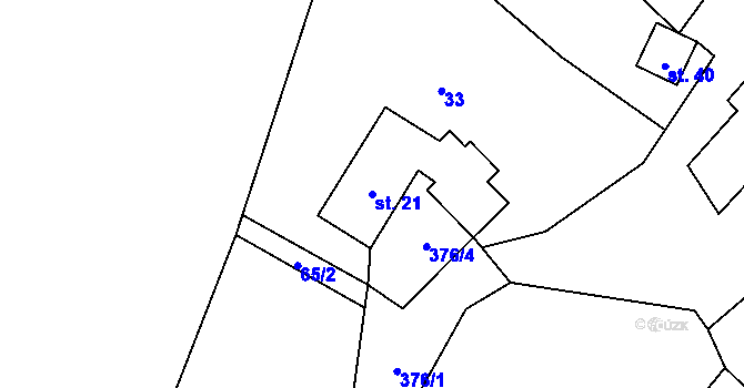 Parcela st. 21 v KÚ Bystré u Klatov, Katastrální mapa