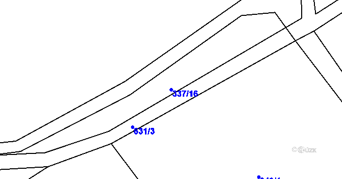 Parcela st. 337/16 v KÚ Kocourov, Katastrální mapa