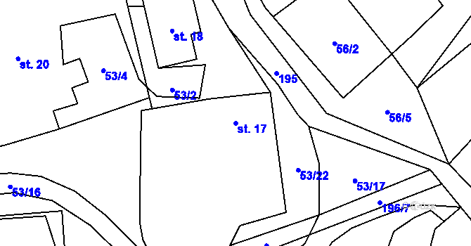 Parcela st. 17 v KÚ Lhůta u Klatov, Katastrální mapa