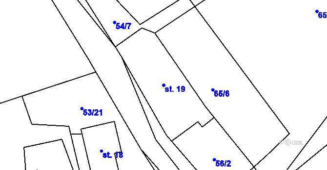 Parcela st. 19 v KÚ Lhůta u Klatov, Katastrální mapa