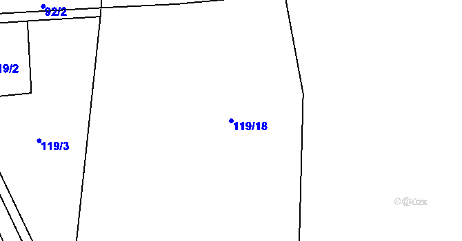 Parcela st. 119/18 v KÚ Lhůta u Klatov, Katastrální mapa