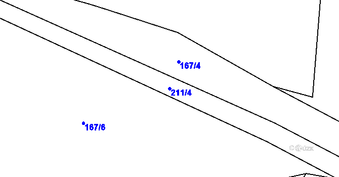 Parcela st. 211/4 v KÚ Lhůta u Klatov, Katastrální mapa