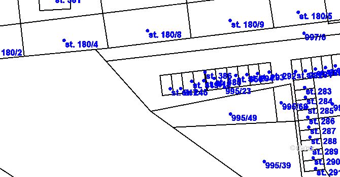 Parcela st. 247 v KÚ Kočí, Katastrální mapa