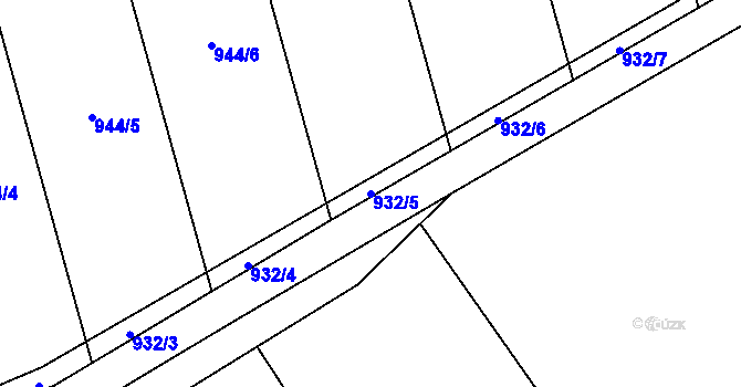 Parcela st. 932/5 v KÚ Kočí, Katastrální mapa