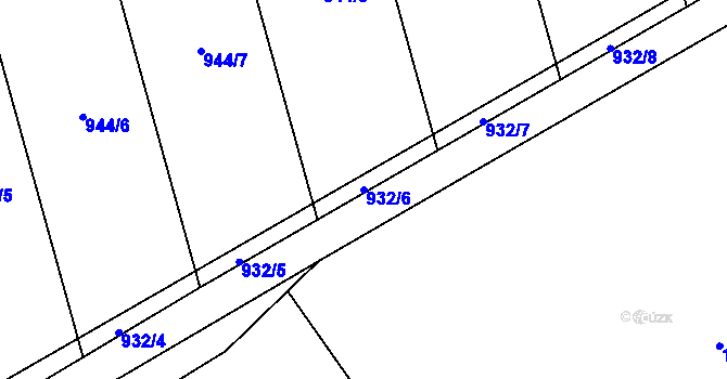 Parcela st. 932/6 v KÚ Kočí, Katastrální mapa