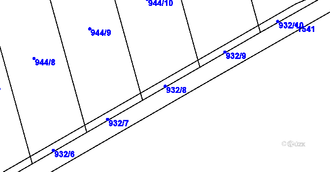 Parcela st. 932/8 v KÚ Kočí, Katastrální mapa