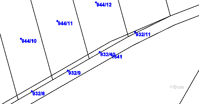 Parcela st. 932/10 v KÚ Kočí, Katastrální mapa