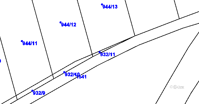 Parcela st. 932/11 v KÚ Kočí, Katastrální mapa