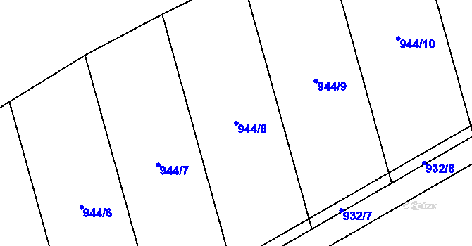 Parcela st. 944/8 v KÚ Kočí, Katastrální mapa