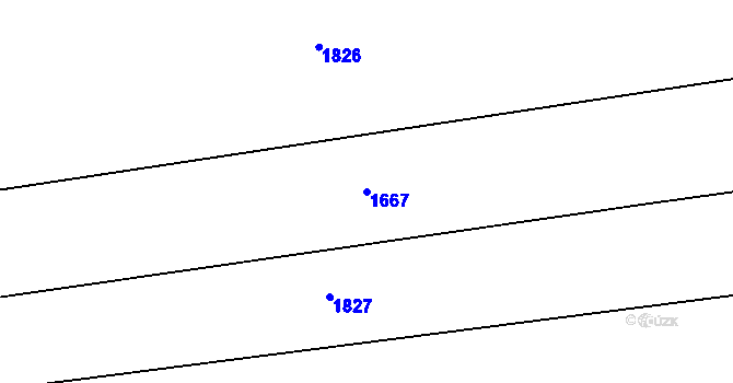 Parcela st. 1667 v KÚ Kočí, Katastrální mapa