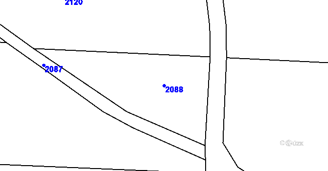 Parcela st. 2088 v KÚ Kočí, Katastrální mapa