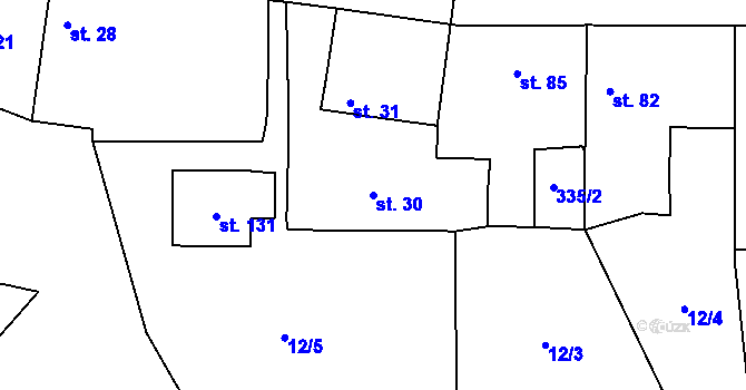 Parcela st. 30 v KÚ Topol, Katastrální mapa
