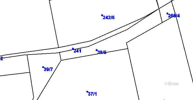 Parcela st. 39/5 v KÚ Topol, Katastrální mapa