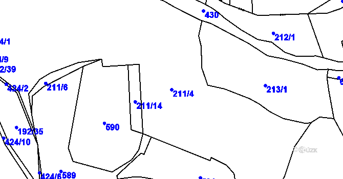 Parcela st. 211/4 v KÚ Topol, Katastrální mapa