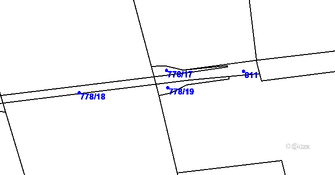 Parcela st. 778/19 v KÚ Topol, Katastrální mapa