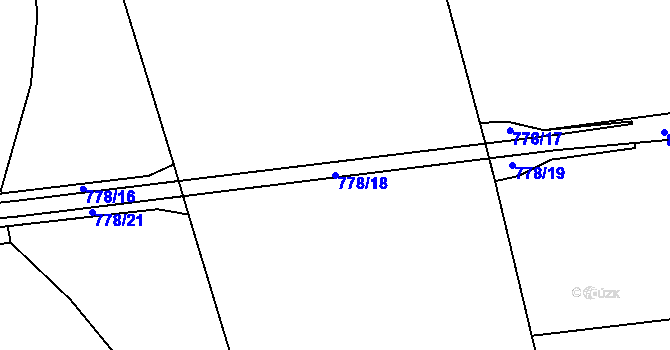 Parcela st. 778/18 v KÚ Topol, Katastrální mapa