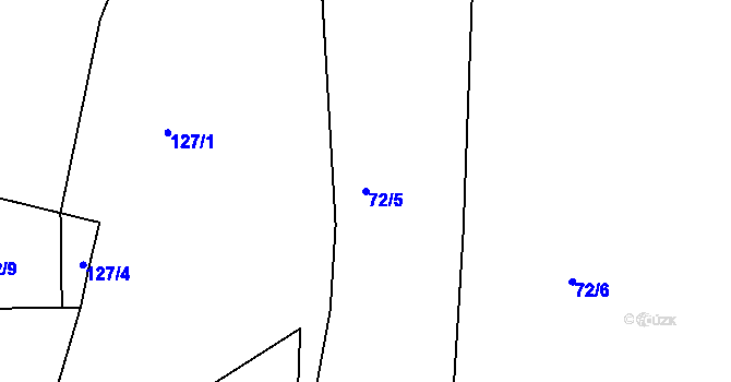 Parcela st. 72/5 v KÚ Kočov, Katastrální mapa