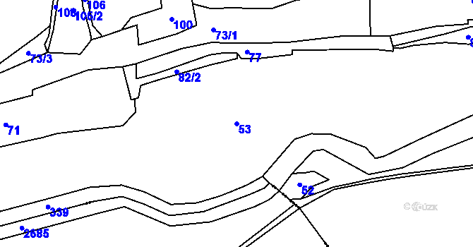 Parcela st. 53 v KÚ Ústí nad Mží, Katastrální mapa
