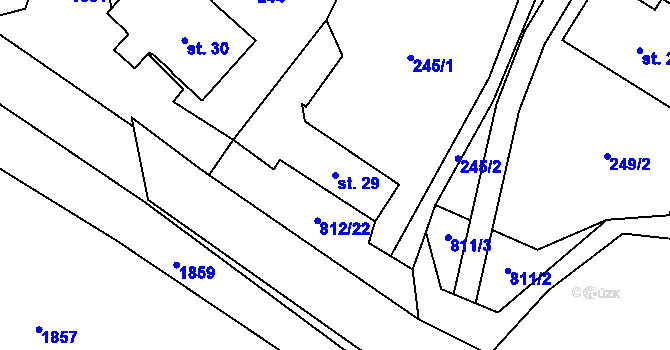 Parcela st. 29 v KÚ Kohoutov, Katastrální mapa