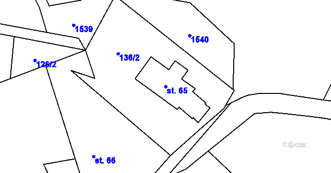 Parcela st. 65 v KÚ Kohoutov, Katastrální mapa