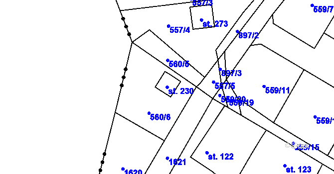 Parcela st. 230 v KÚ Kohoutov, Katastrální mapa