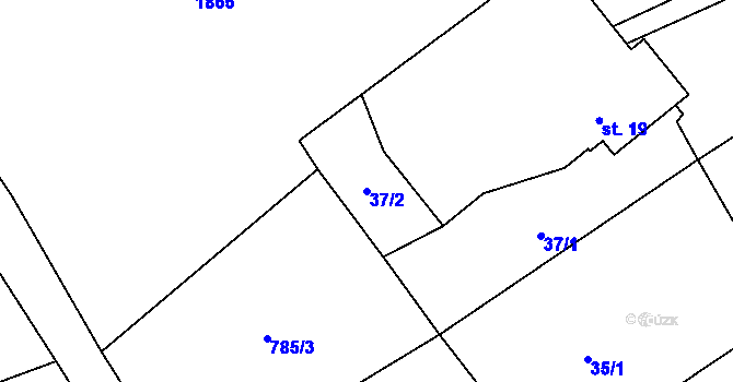 Parcela st. 37/2 v KÚ Kohoutov, Katastrální mapa