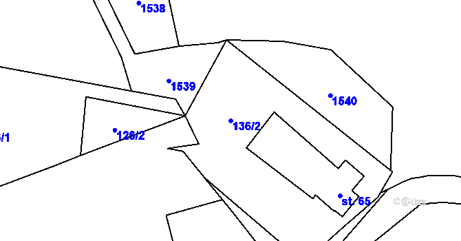 Parcela st. 136/2 v KÚ Kohoutov, Katastrální mapa