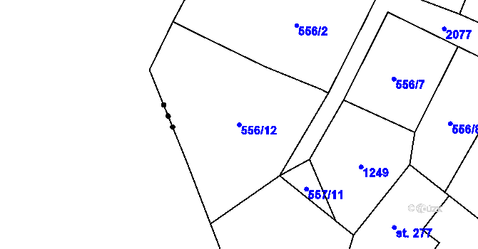 Parcela st. 556/12 v KÚ Kohoutov, Katastrální mapa