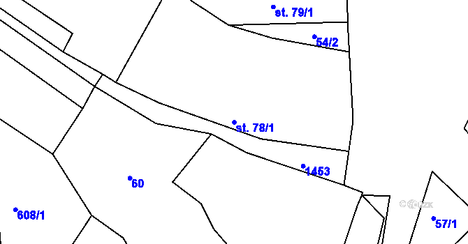 Parcela st. 78/1 v KÚ Kochánky, Katastrální mapa