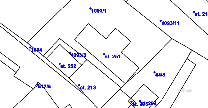 Parcela st. 251 v KÚ Kochánky, Katastrální mapa