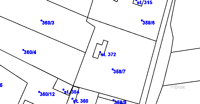 Parcela st. 372 v KÚ Kochánky, Katastrální mapa