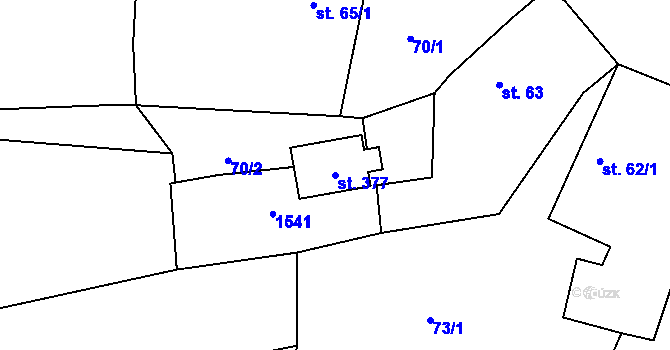 Parcela st. 377 v KÚ Kochánky, Katastrální mapa