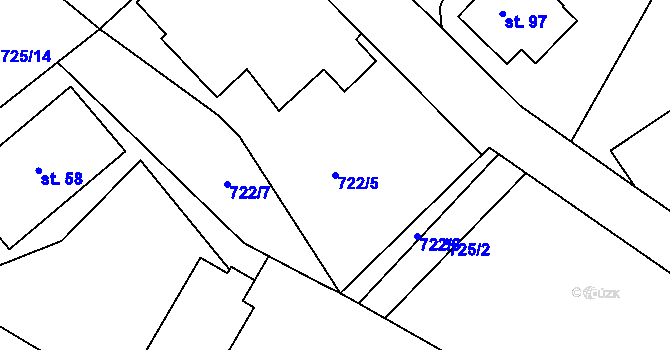 Parcela st. 722/5 v KÚ Kochánov, Katastrální mapa