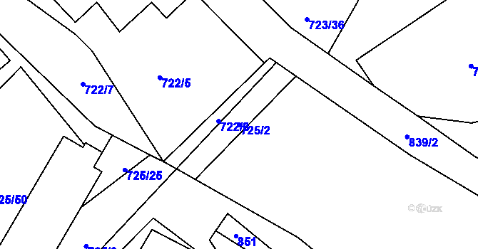 Parcela st. 725/2 v KÚ Kochánov, Katastrální mapa