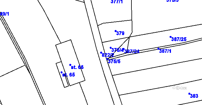 Parcela st. 822/2 v KÚ Kochánov, Katastrální mapa