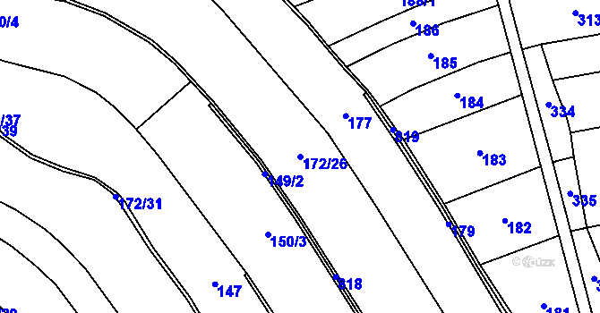 Parcela st. 172/26 v KÚ Kochánov, Katastrální mapa