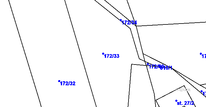 Parcela st. 172/33 v KÚ Kochánov, Katastrální mapa