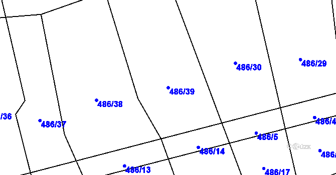 Parcela st. 486/39 v KÚ Kochánov, Katastrální mapa