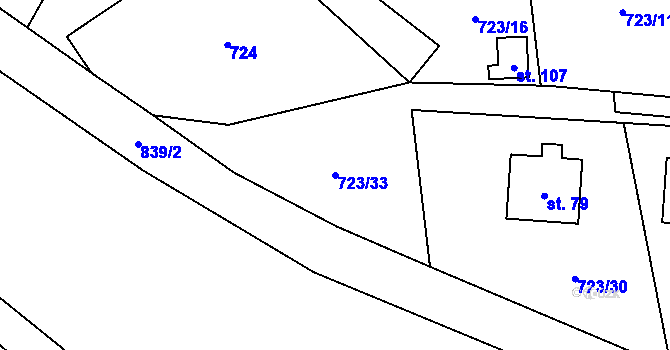 Parcela st. 723/33 v KÚ Kochánov, Katastrální mapa