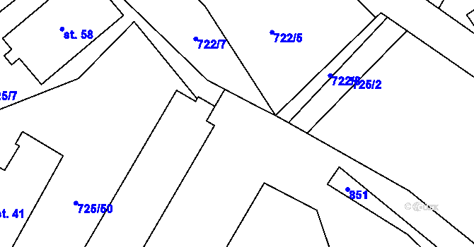 Parcela st. 725/25 v KÚ Kochánov, Katastrální mapa