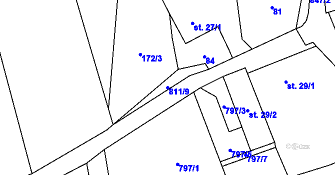 Parcela st. 811/9 v KÚ Kochánov, Katastrální mapa