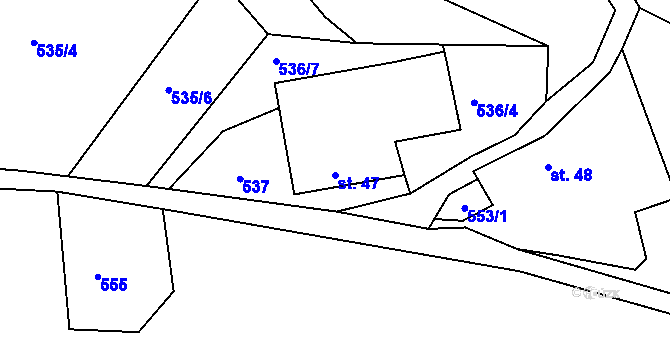 Parcela st. 47 v KÚ Kochov, Katastrální mapa
