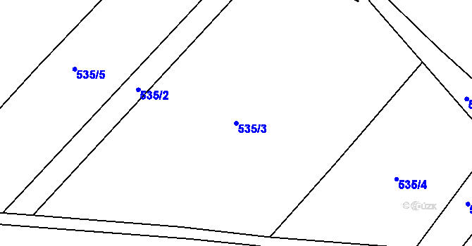 Parcela st. 535/3 v KÚ Kochov, Katastrální mapa