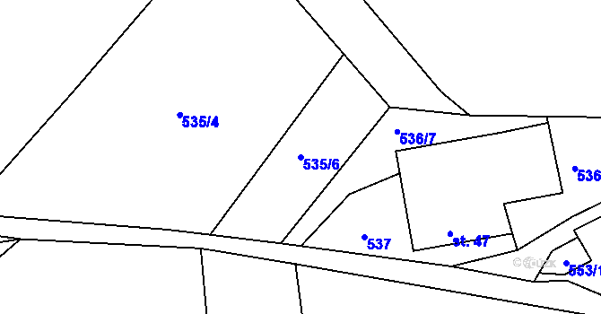 Parcela st. 535/6 v KÚ Kochov, Katastrální mapa