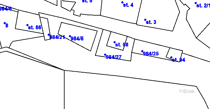 Parcela st. 984/27 v KÚ Kochov, Katastrální mapa