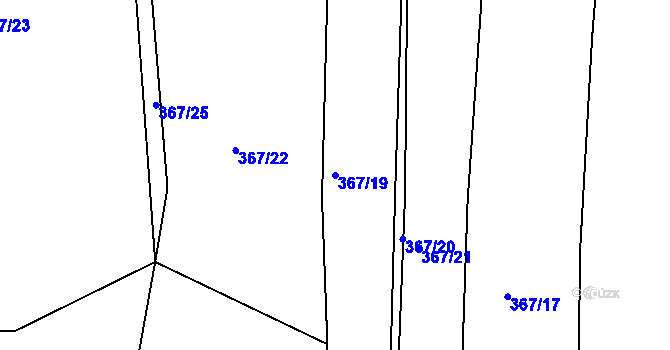 Parcela st. 367/19 v KÚ Kochov, Katastrální mapa